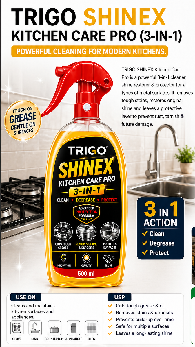 Trigo ShineX Kitchen Care Pro <br> (3-in-1)  Clean. Degrease. Protect.